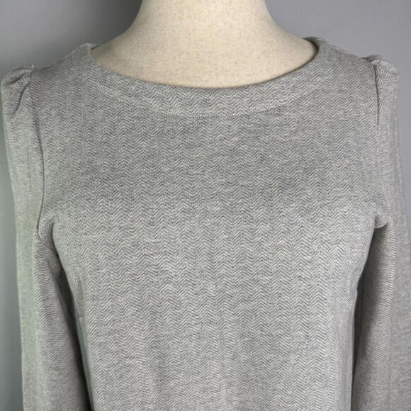 Emerson Fry Alice Dress Size L WARM 100% Cotton Long Sleeve Herringbone Gray - Picture 3 of 10